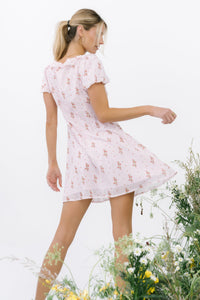 Harvey Floral Mini Dress in Pink - FINAL SALE