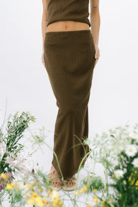 Opal Textured Skirt in Brown - FINAL SALE