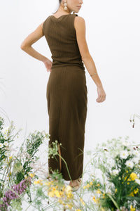 Opal Textured Skirt in Brown - FINAL SALE