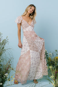 Zola Patchwork Maxi Dress in Ivory - FINAL SALE