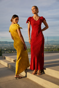 Kimmie Maxi Dress in Chartreuse