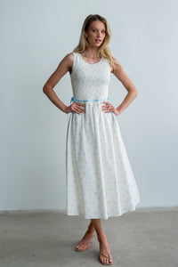 Kammie Smocked Midi Dress in Cream - FINAL SALE