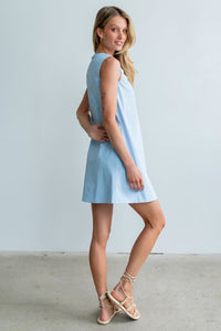 Luka Mini Dress in Blue - FINAL SALE