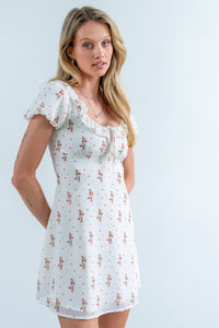 Harvey Floral Mini Dress in Butter Yellow - FINAL SALE