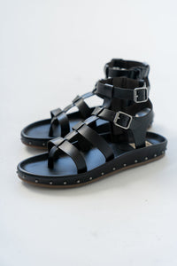 Martin Strappy Sandals in Black