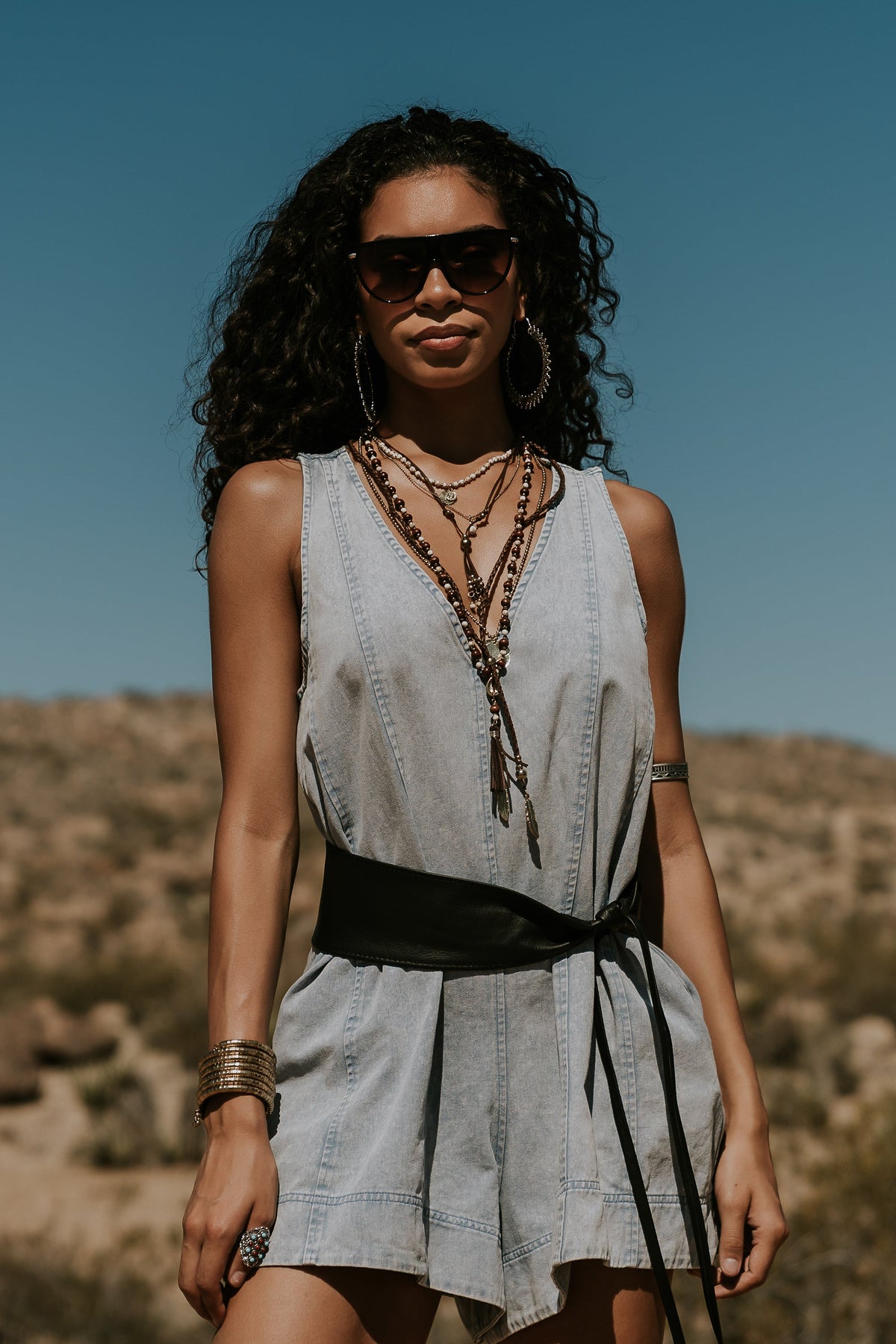 Trina Denim Romper - FINAL SALE