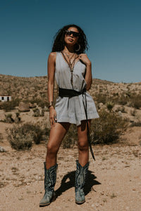 Trina Denim Romper - FINAL SALE