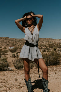 Trina Denim Romper - FINAL SALE