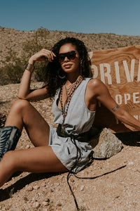 Trina Denim Romper - FINAL SALE