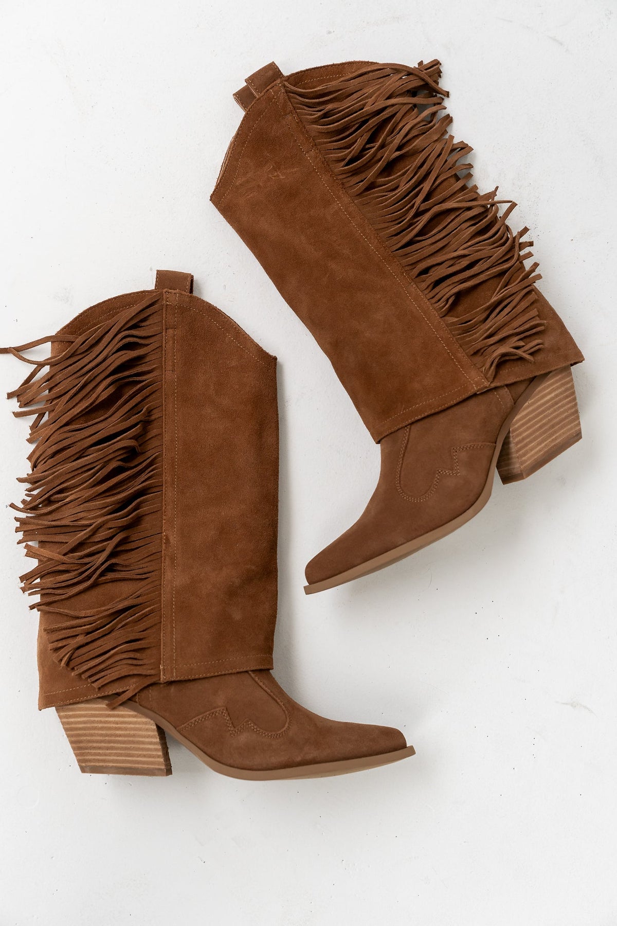 Deston Fringe Boots in Tan - FINAL SALE