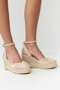 Becca Wedge Sandal in Natural - FINAL SALE