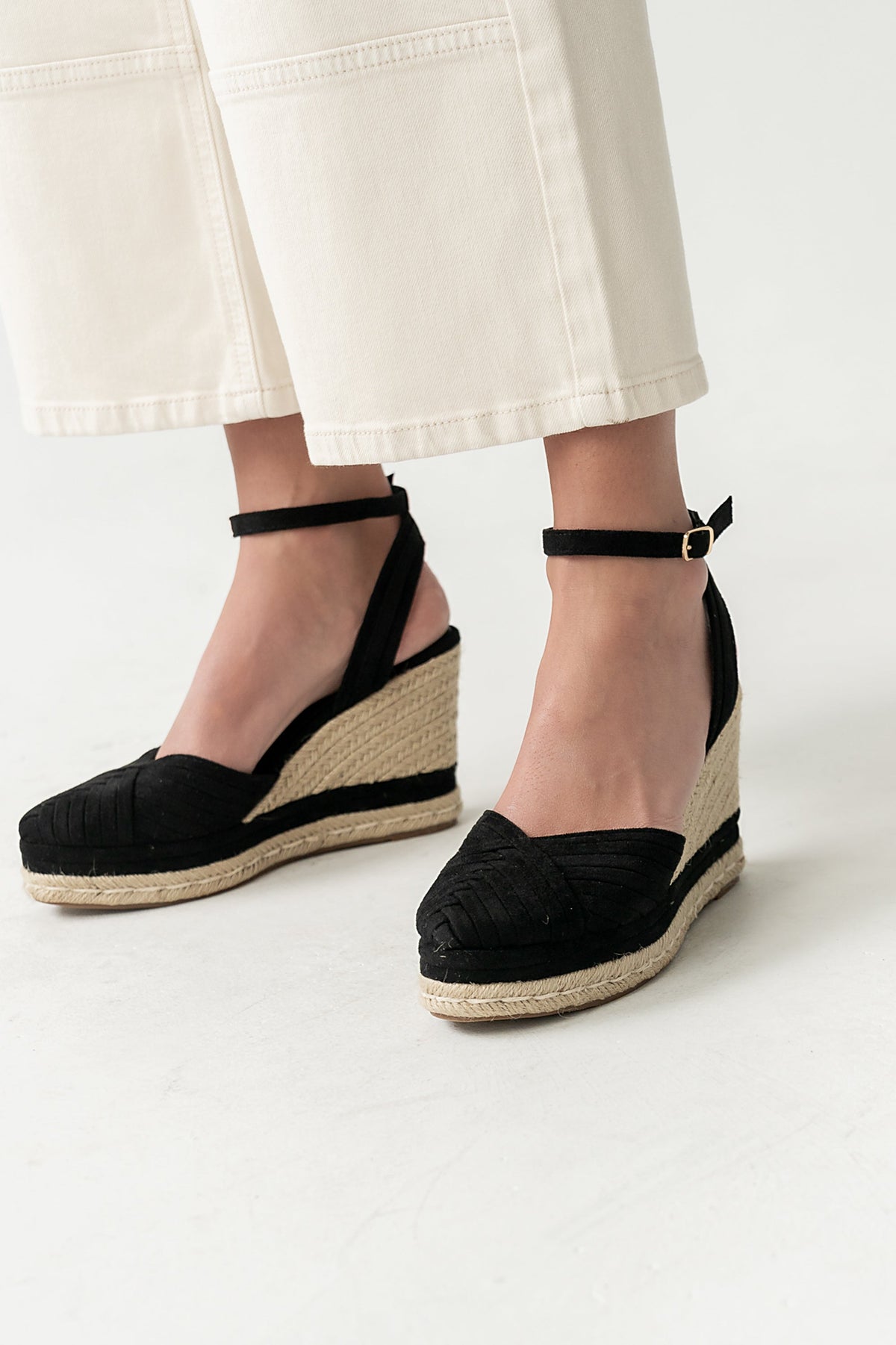 Becca Wedge Sandal in Black - FINAL SALE