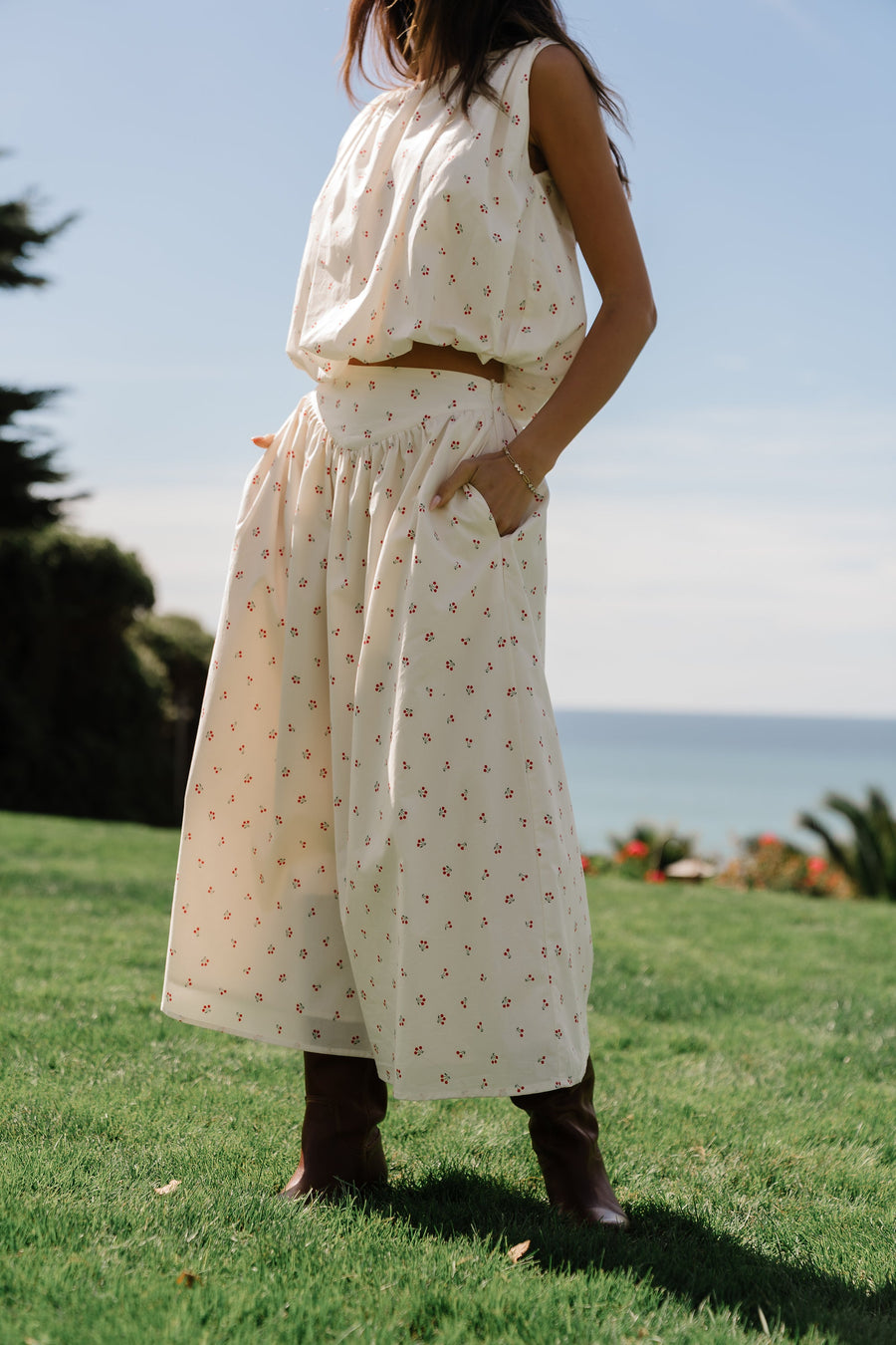 Tyla Cherry Midi Skirt - FINAL SALE
