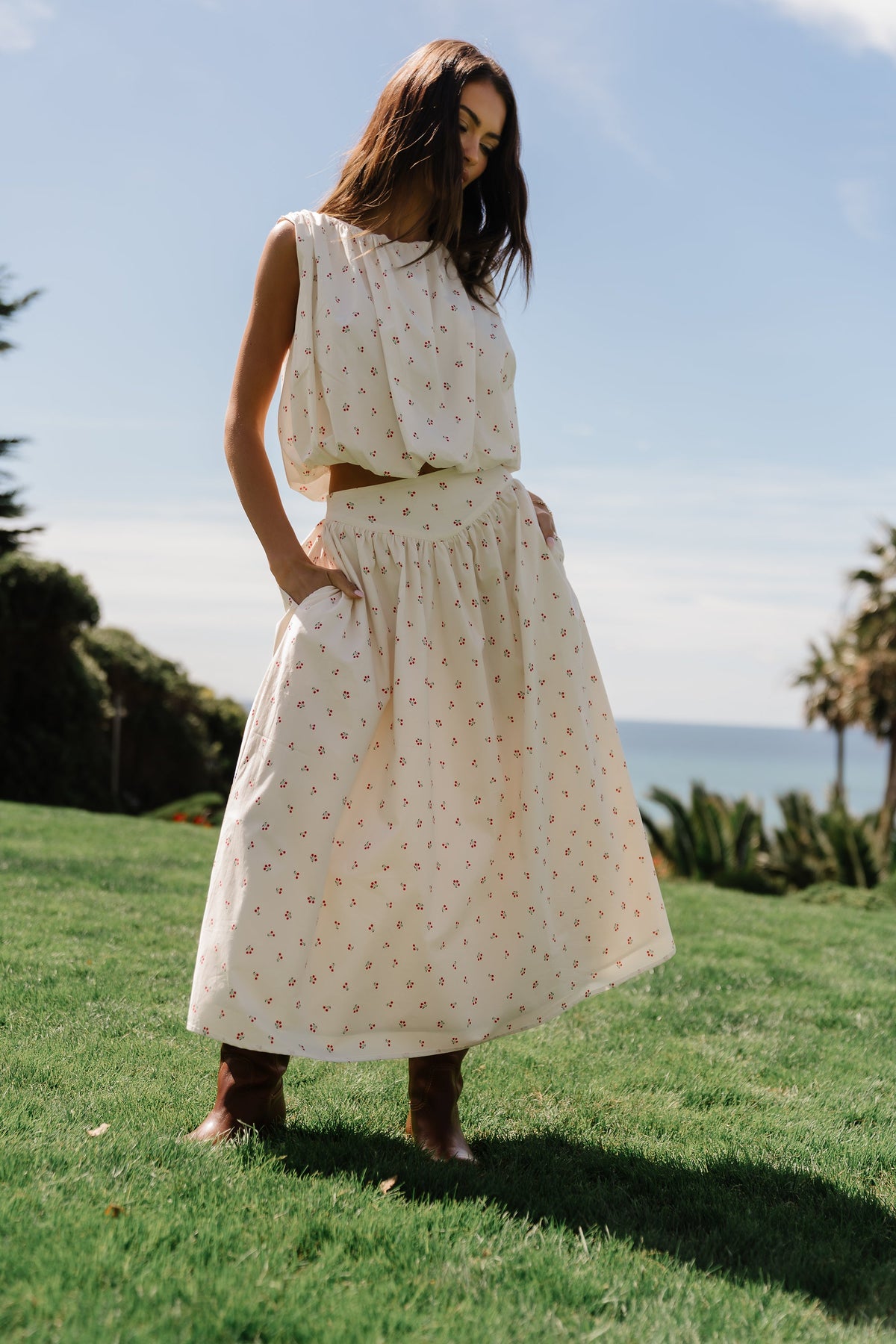 Tyla Cherry Midi Skirt - FINAL SALE