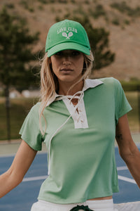 Maddison Collared Top in Green - FINAL SALE