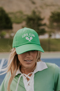 Love Club Baseball Cap in Green - FINAL SALE