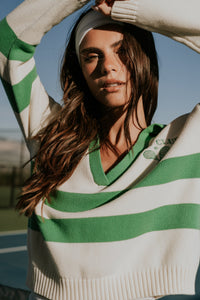 Rosie Polo Sweater in White - FINAL SALE