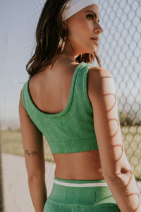 Julian Cropped Tank in Green - FINAL SALE