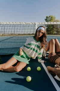 Rosie Polo Sweater in White - FINAL SALE