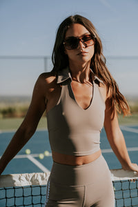 Serena Cropped Tank in Brown - FINAL SALE