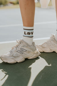 Love Club Knit Socks in White - FINAL SALE
