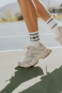 Love Club Knit Socks in White - FINAL SALE