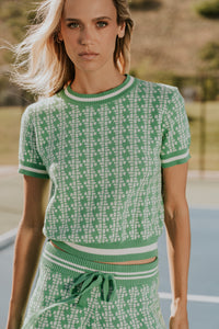 Korrey Abstract Sweater in Green - FINAL SALE