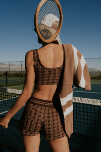 Julian Cropped Tank in Brown - FINAL SALE