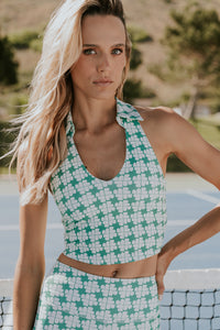 Serena Cropped Tank in Green - FINAL SALE
