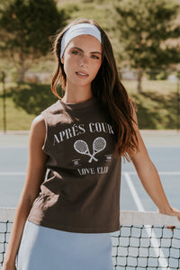 Coco Graphic Muscle Tee in Brown - FINAL SALE