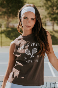Coco Graphic Muscle Tee in Brown - FINAL SALE