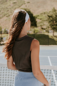 Coco Graphic Muscle Tee in Brown - FINAL SALE