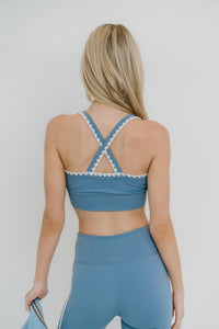 Sloan Stitched Bra Top in Blue - FINAL SALE