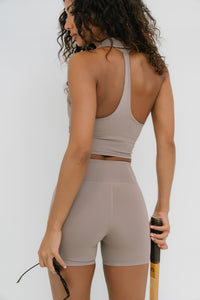 Serena Cropped Tank in Brown - FINAL SALE
