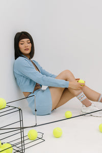 Coco Zip Up Sweater in Blue - FINAL SALE