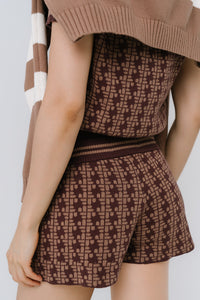 Korrey Sweater Shorts in Brown - FINAL SALE
