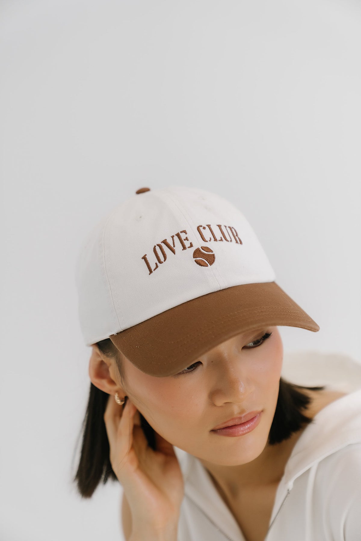 Love Club Baseball Cap in White - FINAL SALE