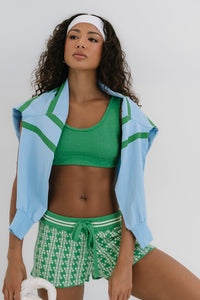 Julian Cropped Tank in Green - FINAL SALE