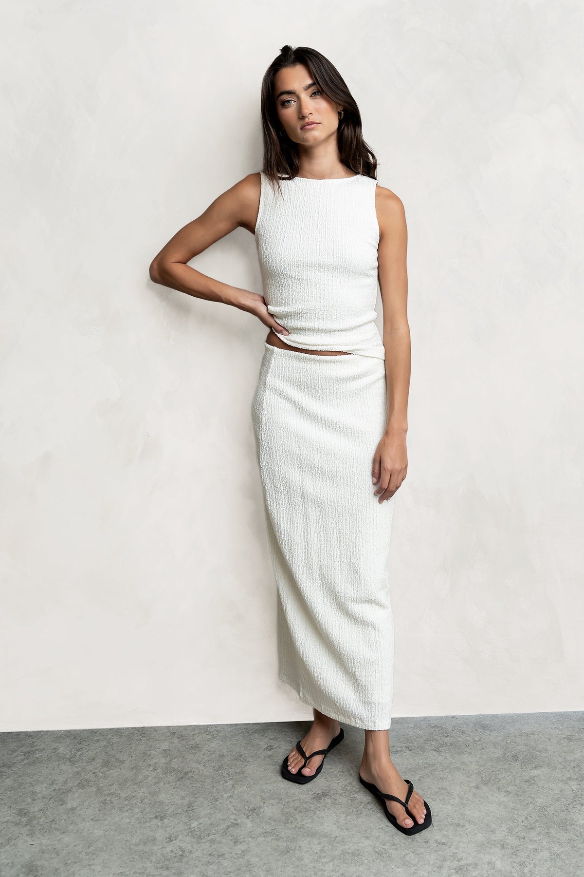 Opal Textured Skirt in Ivory - FINAL SALE