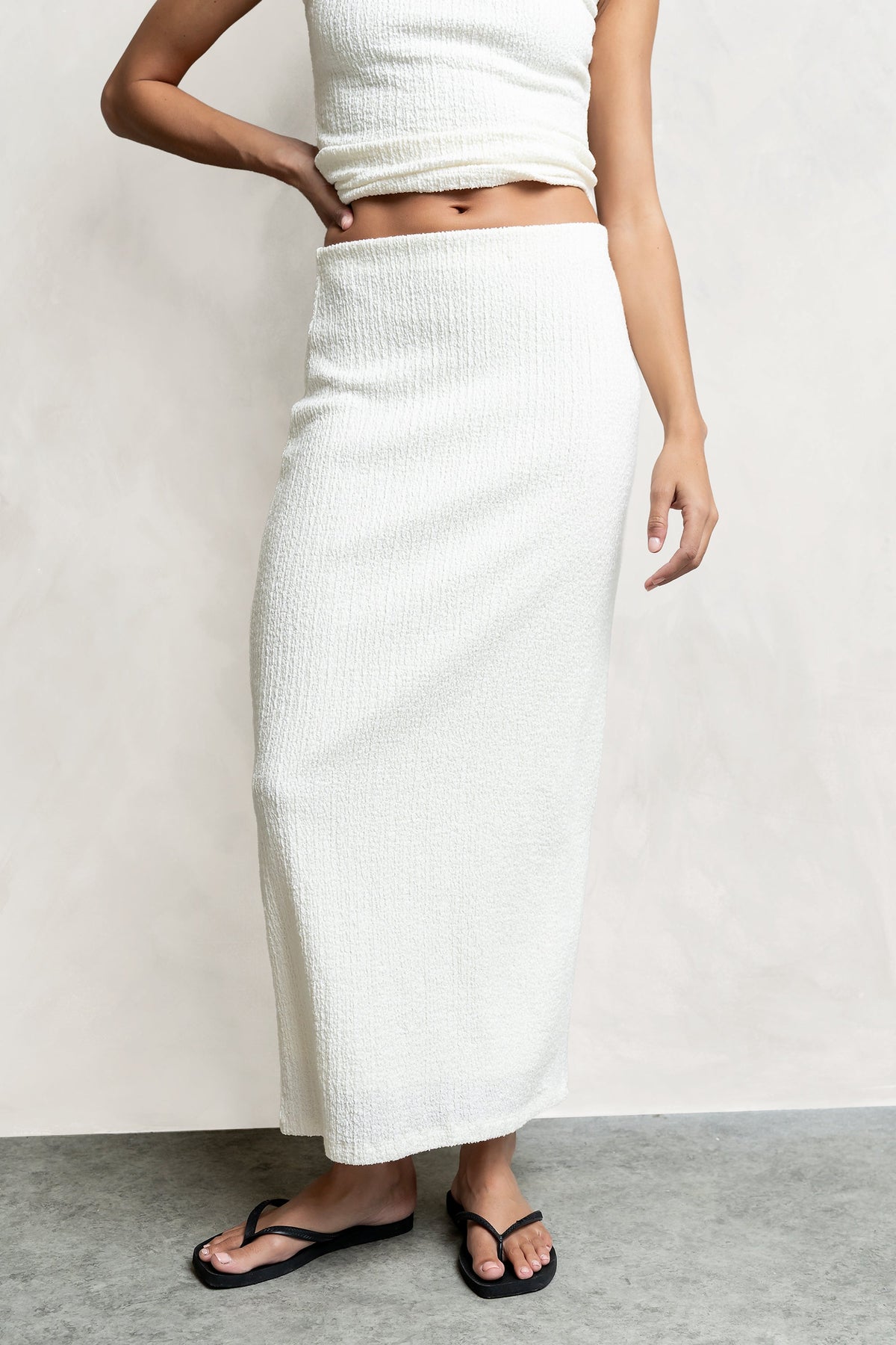 Opal Textured Skirt in Ivory - FINAL SALE