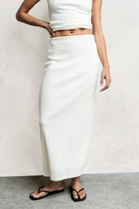 Opal Textured Skirt in Ivory - FINAL SALE