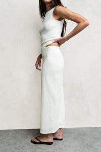 Opal Textured Skirt in Ivory - FINAL SALE