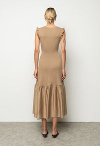 Lara Ribbed Midi Dress in Mocha - FINAL SALE