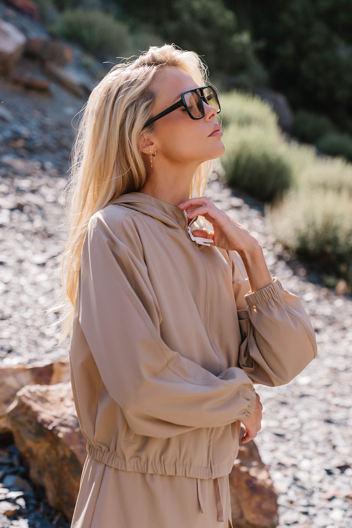 Fern Zip Up in Beige