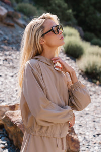 Fern Zip Up in Beige