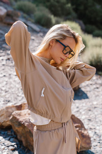 Fern Zip Up in Beige