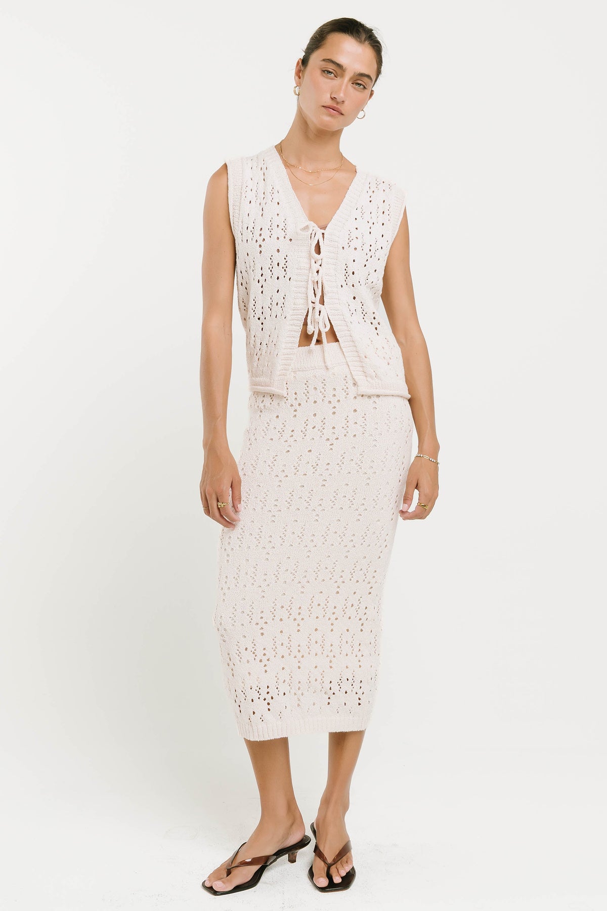 Joana Knit Skirt in Ivory - FINAL SALE