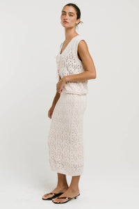 Joana Knit Skirt in Ivory - FINAL SALE