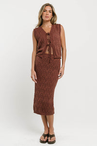 Joana Knit Skirt in Marsala - FINAL SALE