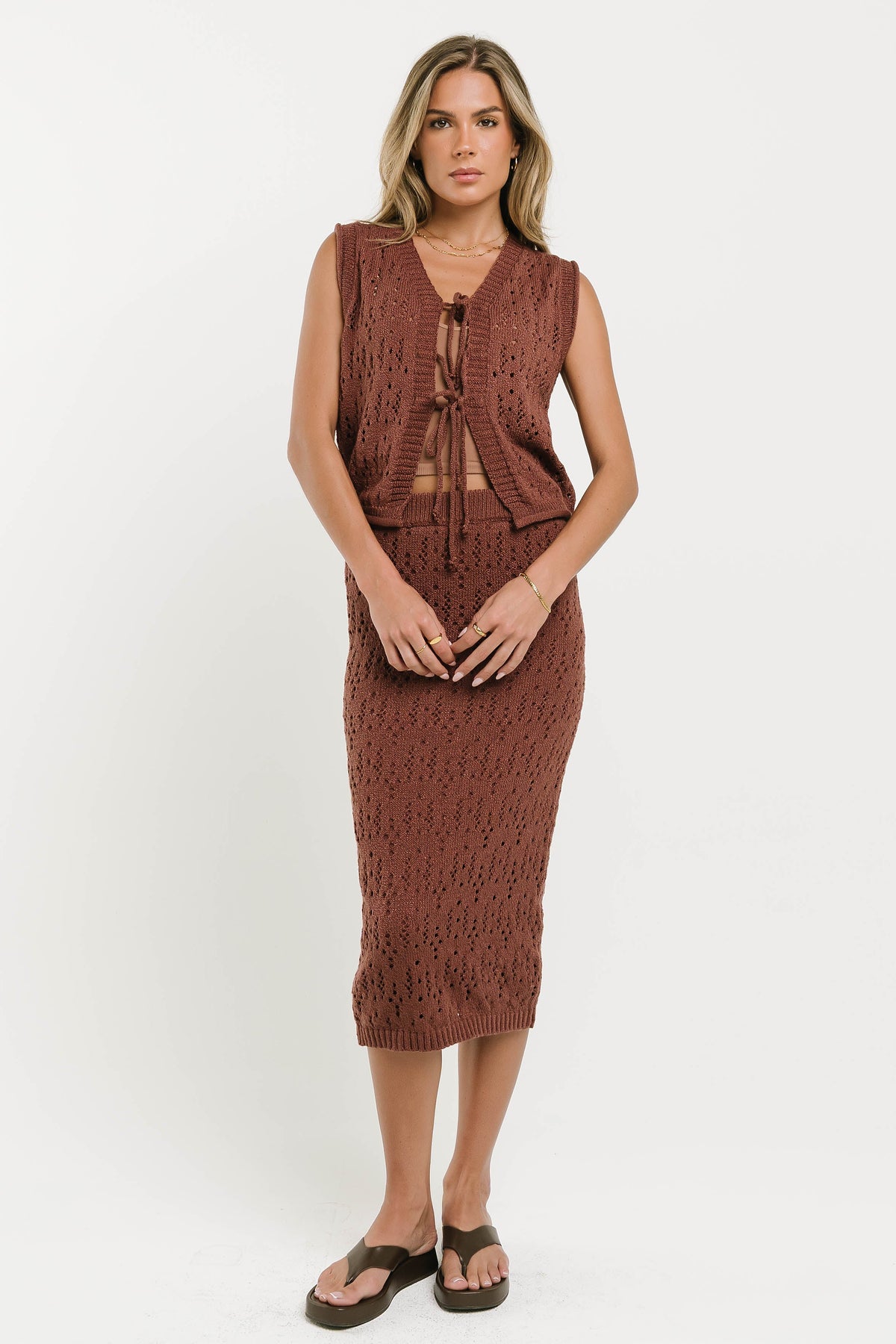 Joana Knit Skirt in Marsala - FINAL SALE